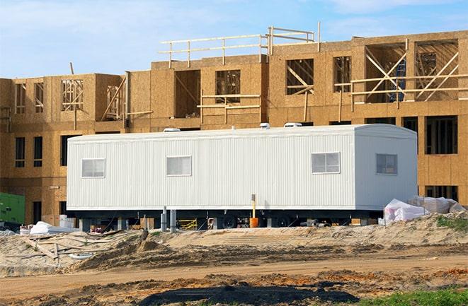 office trailers and equipment rental at a construction site in San Pedro CA